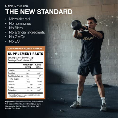 RAW Whey Isolate Protein Powder, Cinnamon Crunch (CBUM Itholate Protein) - 100% Grass RAWUS supplements