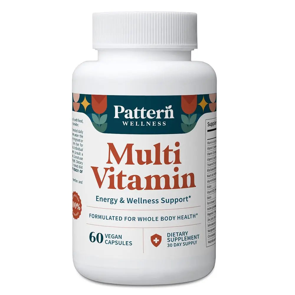 Pattern Wellness Multivitamin for Men & Women – Vitamin A, B, C, D, E – Supports Energy & Wellness – Whole Body Health Pattern WellnessAu supplements
