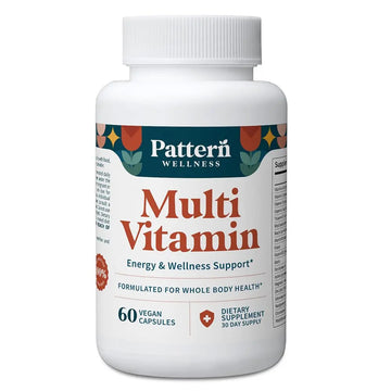 Pattern Wellness Multivitamin for Men & Women – Vitamin A, B, C, D, E – Supports Energy & Wellness – Whole Body Health Pattern WellnessAu supplements