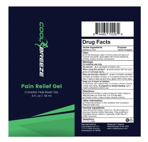 Cool Breeze Pain Relief Gel – Topical Pain Relief Gel for Arthritis, Muscle Soreness, Back Pain, Knee Pain & Joint Stiffness – Dual Heating & Cooling Menthol Formula – Non‑Greasy 4oz Tube, Made in USA Cool BreezeAu supplements