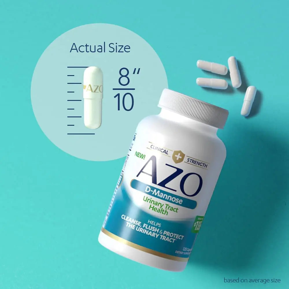 AZO D Mannose Urinary Tract Health, Cleanse, Flush & Protect The Urinary Tract, No.1 Pharmacist Recommended Brand, Clinical Strength, Non-GMO, 120 Count (Pack of 2) AZOAu supplements