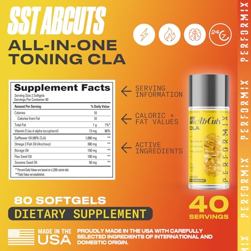 PERFORMIX - SST AbCuts - CLA 1,000 mg - Stim Free - Thermogenic PERFORMIXUS supplements