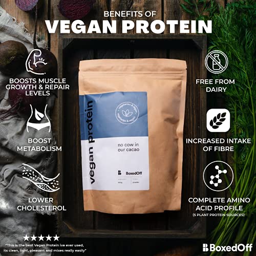 Vegan Protein Powder, Complete Plant Based Protein - 5 Plant Protein Sources - No Additives Boxed OffAu supplements