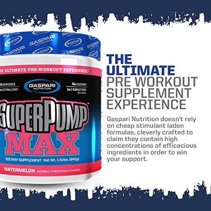 Gaspari Nutrition SuperPump MAX, The Ultimate Pre Workout Powder, Sustained Energy Gaspari NutritionUS supplements