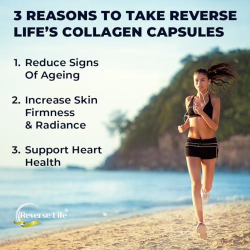 Reverse Life Marine Collagen Capsules 1200mg – with Hyaluronic Acid & Vitamin C + Q10 Reverse LifeUS supplements