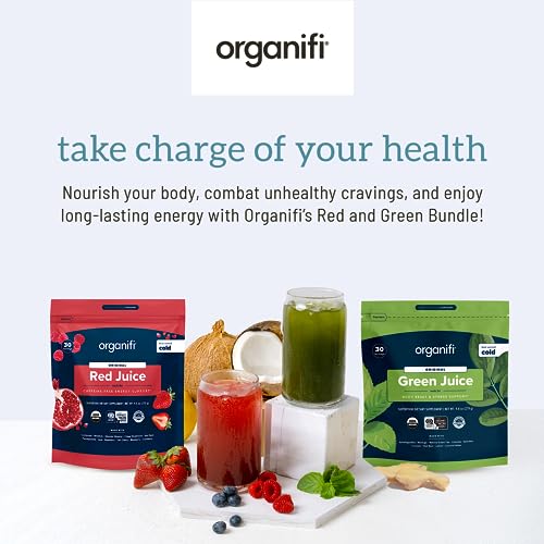 Organifi Green Juice and Red Juice Bundle - 30 Day Supply - Delicious, Refreshing Organic OrganifiUS supplements