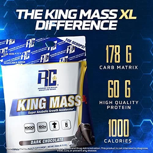 Ronnie Coleman Signature Series King Mass XL Mass Gainer Protein Powder, Muscle Gaine Ronnie Coleman Signature SeriesUS supplements