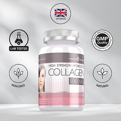 Hydrolysed Collagen High Strength 1,000mg for Hair, Skin & Nails, 60 Tablets, Evolution Slimming Evolution SlimmingUS supplements
