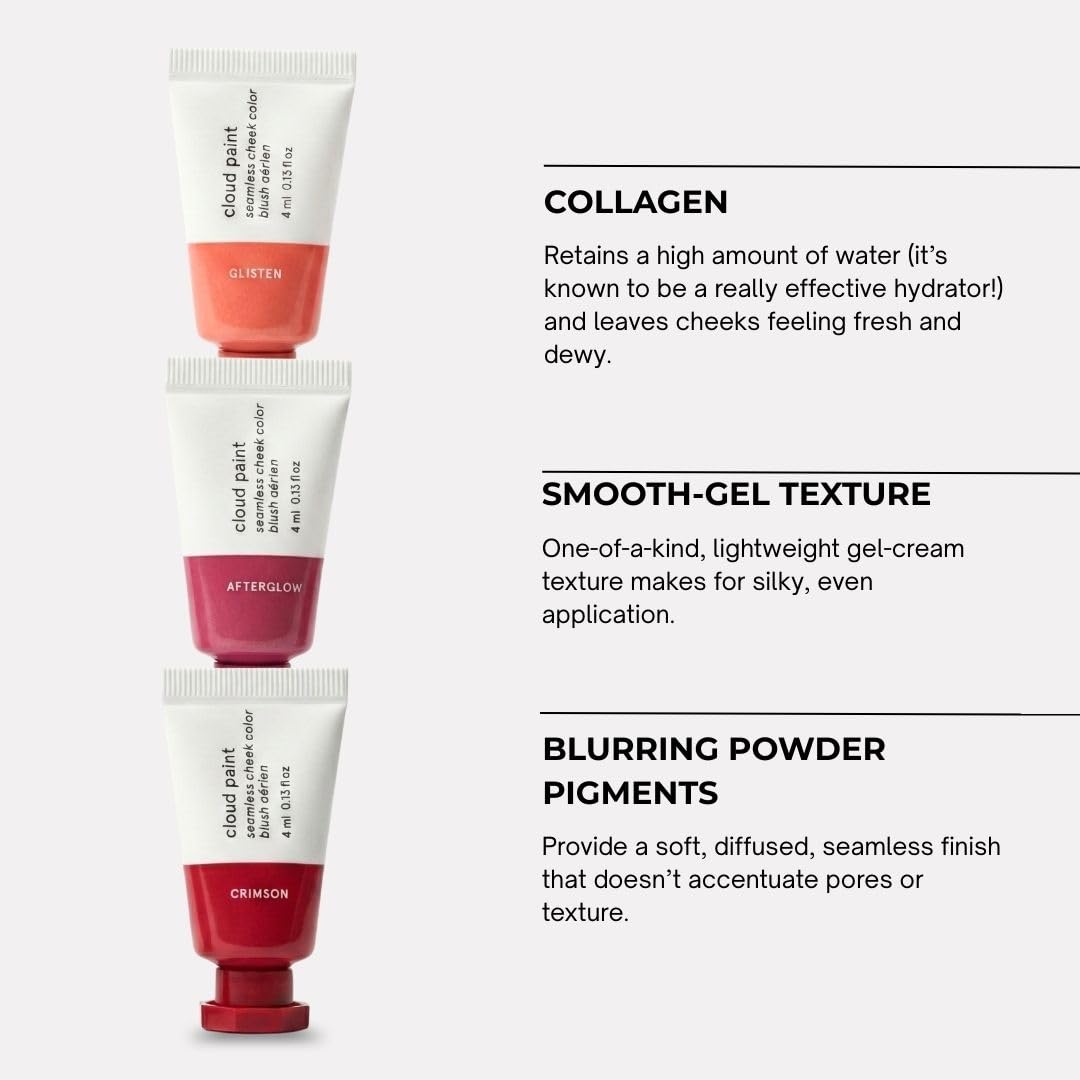 Glossier Mini Cloud Paint Blush Trio Holiday Gift Set: Crimson, Glisten & Afterglow GlossierAu supplements