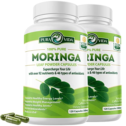 PURA VIDA MORINGA Moringa Capsules Single Origin Organic Moringa Powder. Moringa PURA VIDA MORINGAUS supplements