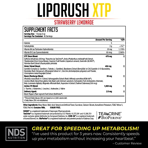 LIPORUSH NDS Nutrition XTP Thermogenic Fat Burner with L-Carnitine - Energy LIPORUSHUS supplements