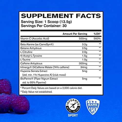 Bare Performance Nutrition, BPN Flight Pre Workout, Blue Raspberry, 30 Servings BARE PERFORMANCE NUTRITIONAu supplements