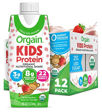 Orgain Organic Kids Nutritional Protein Shake, Strawberry - Kids Snacks with 8g Dairy OrgainAu supplements