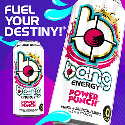 Bang Energy Power Punch, Sugar-Free Energy Drink, 16-Ounce (Pack of 12) BANGUS supplements