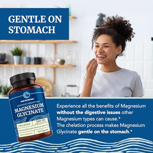 Magnesium Glycinate 500mg | Chelated Bisglycinate Complex for Muscle Relaxation Nobi NutritionUS supplements
