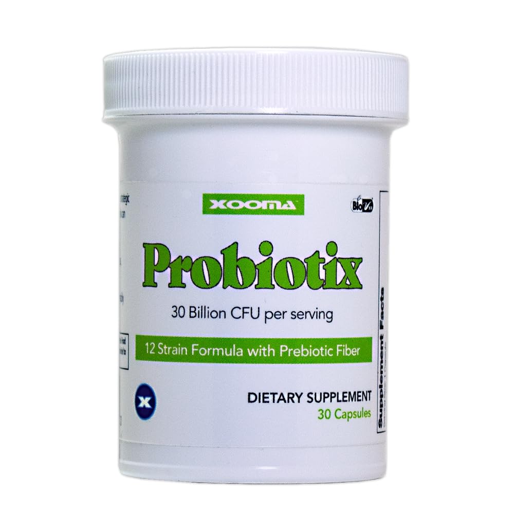 Probiotix – 12 Strain Probiotic + Prebiotic Fiber, 30 Billion CFU | Gut Health & Digestive Balance | Gas & Bloating Support | Immune System Reinforcement | Gluten, Soy & Dairy Free – 30 Capsules XoomaAu supplements
