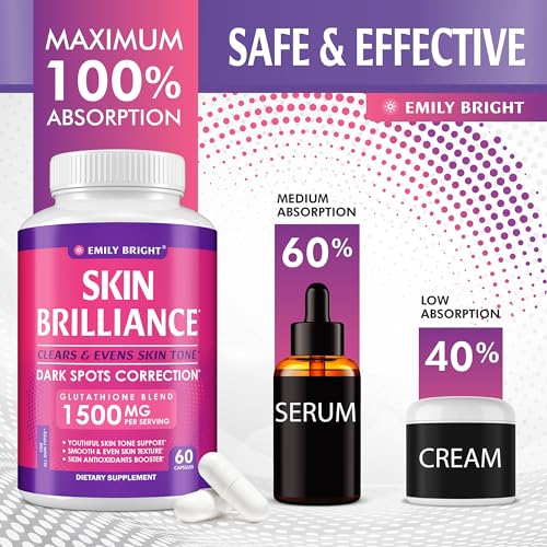 Glutathione Capsules - 1,500mcg Glutathione Supplement - Skin Tone Enhancer - Targets Emily Bright INCUS supplements