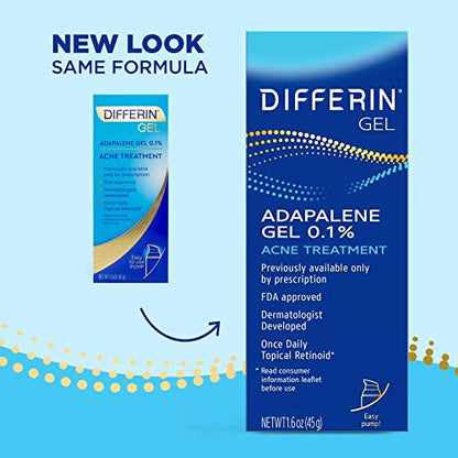 Differin Acne Treatment Gel, 90 Day Supply, Retinoid Treatment For Face DifferinUS supplements