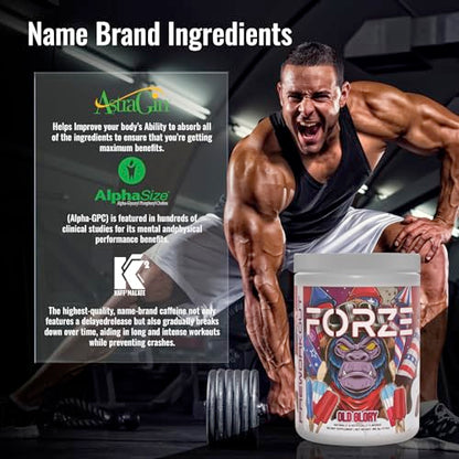 Forze Pre Workout Powder, Beta Alanine, L-Taurine & Dual-Source Caffeine for Sustained ForzeUS supplements