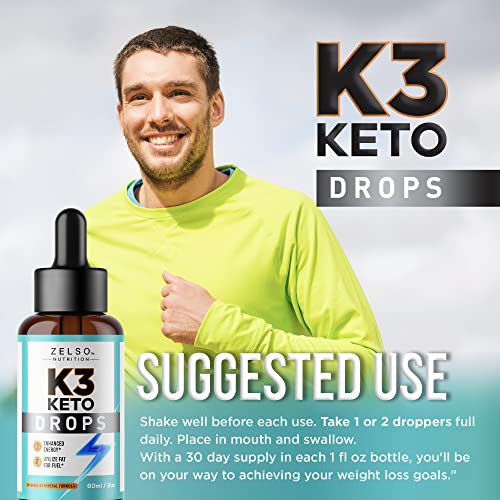 K3 Keto Drops for Weight Loss - Fat Burner & Metabolism Booster | Advanced Keto Carb ZELSOAu supplements