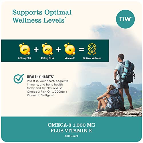 NatureWise High-Potency 1000mg Omega 3 with 600mg EPA, 400mg DHA, & Vitamin E NatureWiseAu supplements