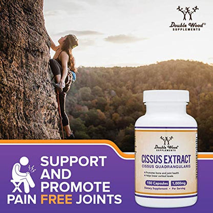 Cissus Quadrangularis Super Extract, 150 Capsules, Manufactured in The USA, Dietary Double Wood SupplementsUS supplements