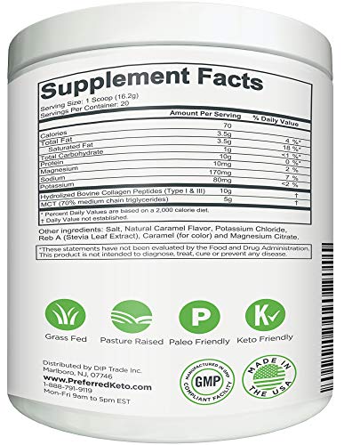 Keto Collagen Protein Powder with MCT Oil – Keto and Paleo Friendly Pure Grass Fed Preferred ElementsAu supplements