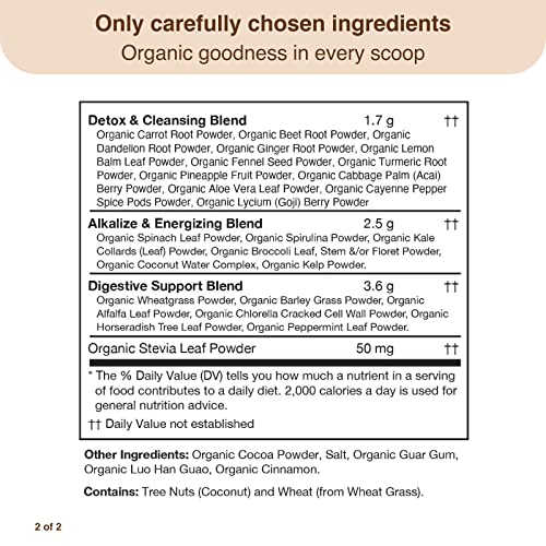 Detox Organics Chocolate Superfood Powder, Detox Cleanse for your Body, Bloating Relief Detox OrganicsAu supplements