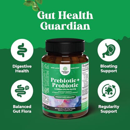 Prebiotics and Probiotics Gut Health Supplement - Super Potent Digestive Health Acidophil Natures CraftUS supplements