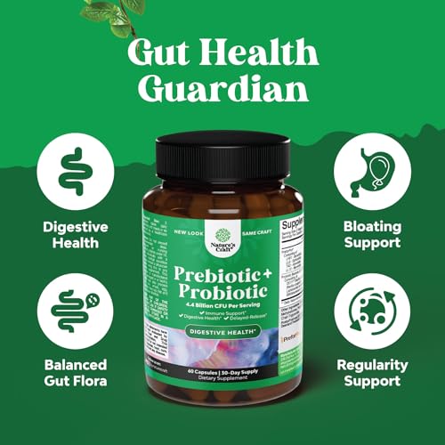 Prebiotics and Probiotics Gut Health Supplement - Super Potent Digestive Health Acidophil Natures CraftUS supplements