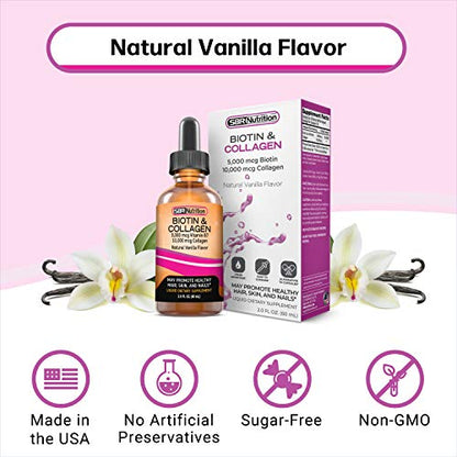 SBR Nutrition Biotin and Collagen Liquid Drops Daily Food Supplement, Vitamins SBR NutritionUS supplements