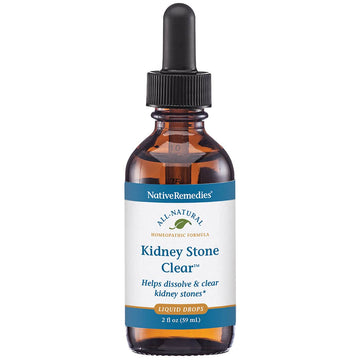 Native Remedies Kidney Stone Clear - Natural Homeopathic Formula Temporarily Helps Dissolve and Clear Kidney Stones - Relieves Pain, Nausea and Vomiting - 59 mL Native RemediesAu supplements