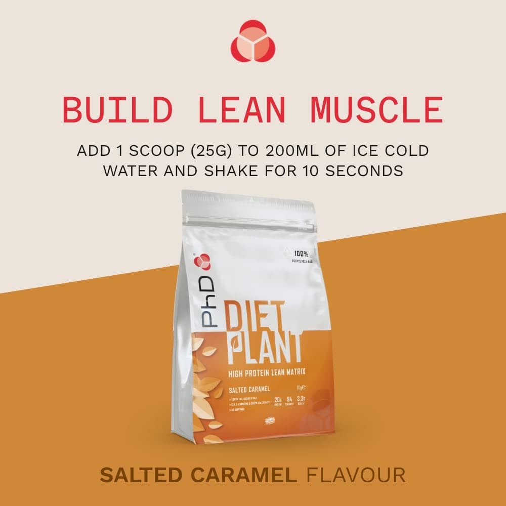 PhD Nutrition Diet Plant, Vegan Protein Powder Plant Based, Salted Caramel PhDAu supplements