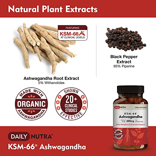 DailyNutra KSM-66 Ashwagandha 600mg Organic Root Extract - High Potency Supplement DailyNutraAu supplements