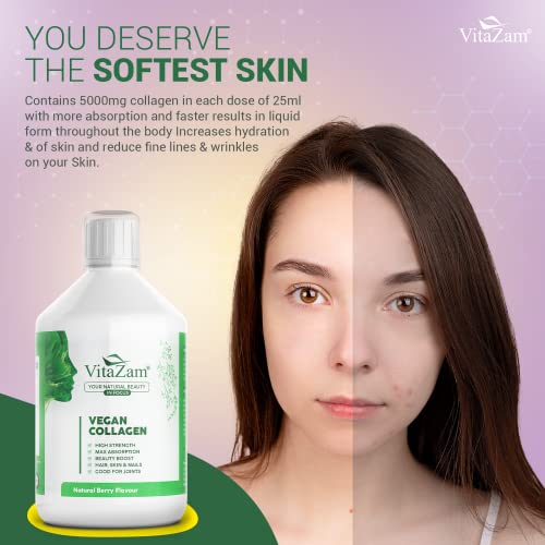 VitaZam Vegan Collagen Liquid 5000mg Hydrolyzed Collagen Peptides for Women VitaZamAu supplements