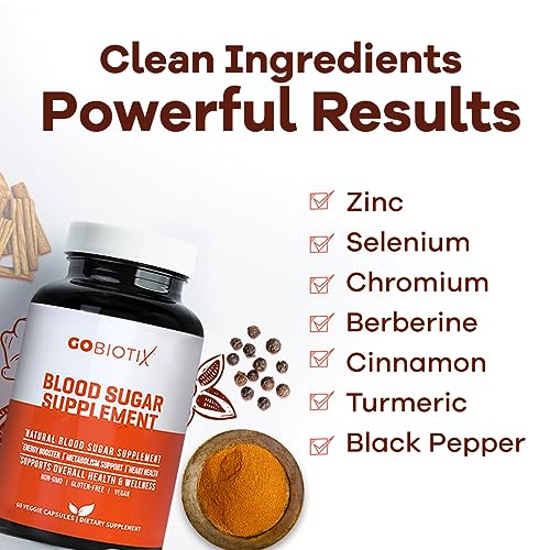GOBIOTIX Blood Sugar Support - Cinnamon, Berberine and Selenium Capsules - Blood Sugar GOBIOTIXAu supplements