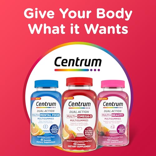 Centrum MultiGummies Multi+ Omega 3 Dual Action, Adult Multivitamin, Multivitamin/Multimineral/Omega 3 CentrumAu supplements