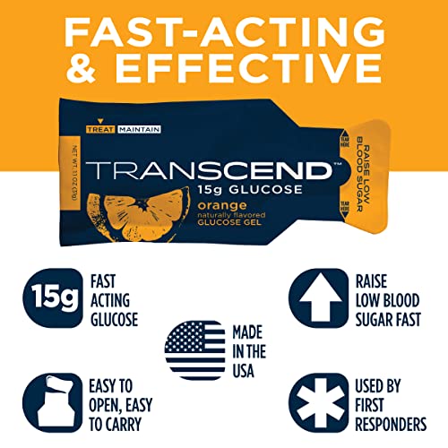 Transcend Glucose Gel Packs - Orange, 60 Pack (1.1oz Each) - FSA/HSA TranscendUS supplements