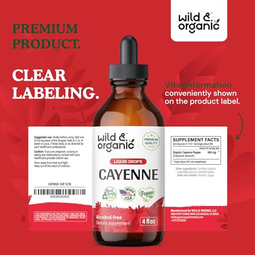 Cayenne Pepper Supplements - Organic Cayenne Pepper Tincture - Cayenne Pepper Liquid Wild & OrganicAu supplements
