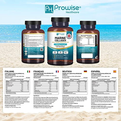 Marine Collagen with Hyaluronic Acid 1100mg | 90 Collagen Capsules High Strength for Women & Men PH PROWISE HealthcareUS supplements