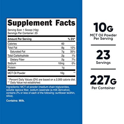 Nutricost Premium MCT Oil Powder .5LBS - Best For Keto, Ketosis, and Ketogenic Diets NutricostUS supplements