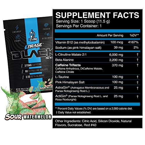 eFlow Nutrition ENRAGE Black Preworkout Sample Packs - Travel Packs - High Stim Energy eFlow NutritionAu supplements