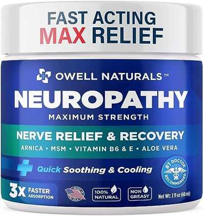 OWELL NATURALS Neuropathy Nerve Relief Cream - Maximum Strength Relief Cream for OWELL NATURALSUS supplements