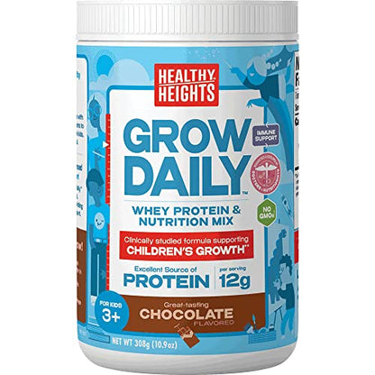 Grow Daily 3+ Shake Mix 7-serving Canister by Healthy Heights - Protein Powder Healthy HeightUS supplements