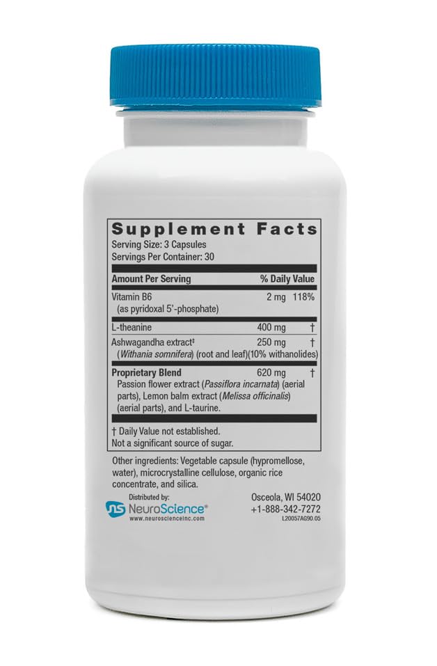 Neuroscience Alpha GABA Supplements - Mood Support Capsules with GABA & L-Theanine - Calming Supplements for Adults for Day or Night Anxiousness (90 ct) NeuroScienceAu supplements