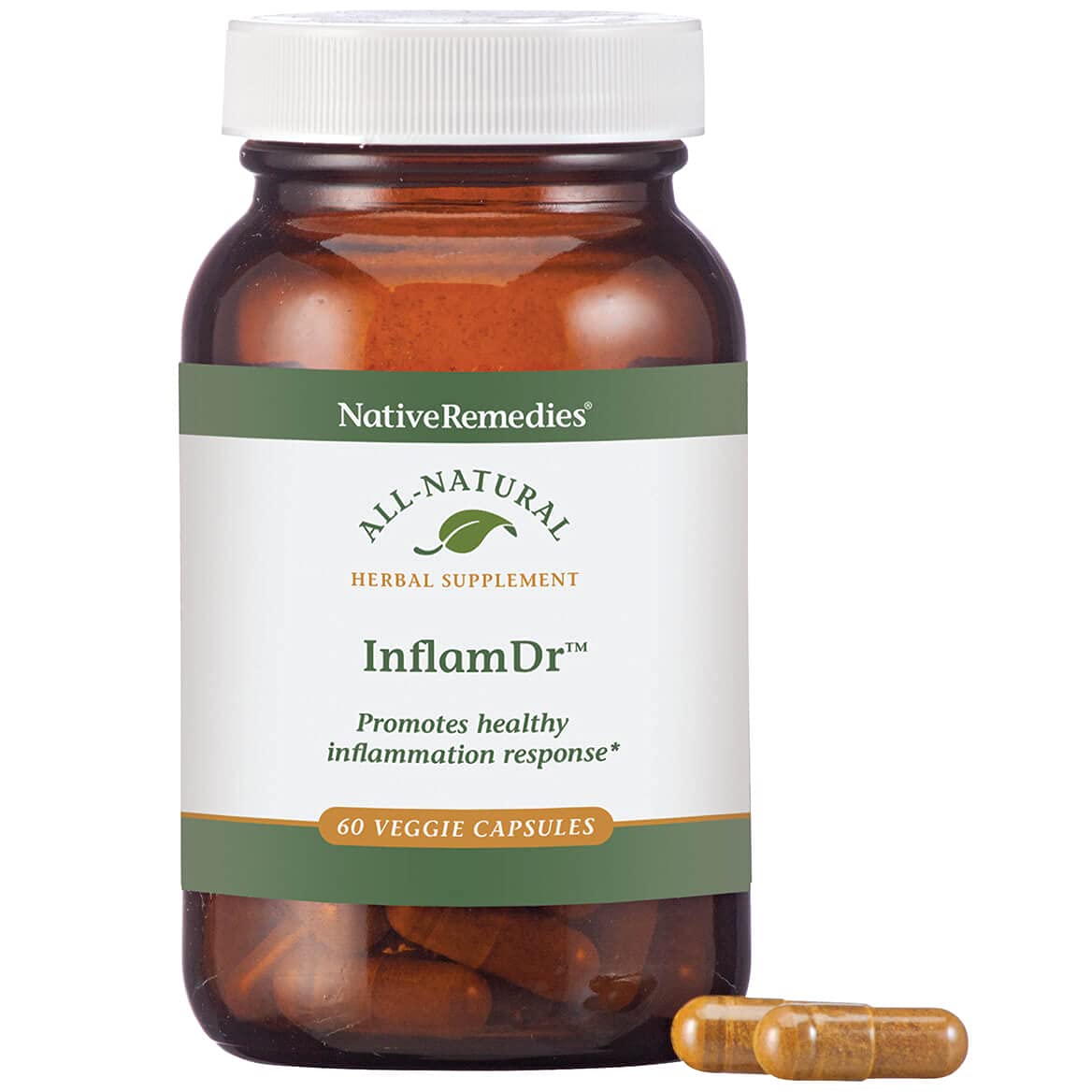 Native Remedies Inflam Dr. - All Natural Herbal Supplement Promotes Healthy Inflammation Response - Helps Fight Oxidative Stress to Cells - 60 Veggie Caps Native RemediesAu supplements