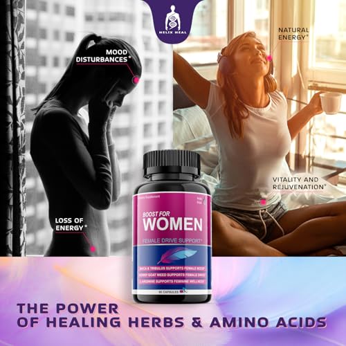 Helix Heal Libido Booster for Women Fast Acting with Horny Goat Weed - Female Desire Pills with Maca Root, Tribulus Terrestris, Ginseng and Hornygoatweed Women - Hormone Balance, Made in USA (60 ct) Helix HealAu supplements