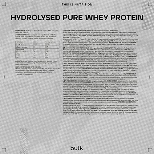 Bulk Hydrolysed Whey Protein Isolate, Protein Shake, Unflavoured, 500 g, Packaging May Vary BulkAu supplements