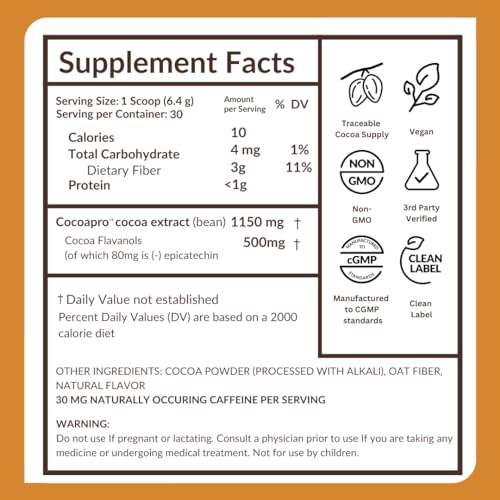 CocoaVia Cardio Health Cocoa Powder, 60 Servings, 500mg Cocoa Flavanols CocoaViaUS supplements