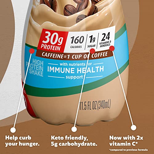 Premier Protein Shake, Café Latte Liquid, 30g Protein, 1g Sugar, 24 Vitamins & Minerals Premier ProteinUS supplements